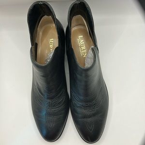 Ralph Lauren Prestyn-Bo-Bte Black Tumbled Leather size 7.5
